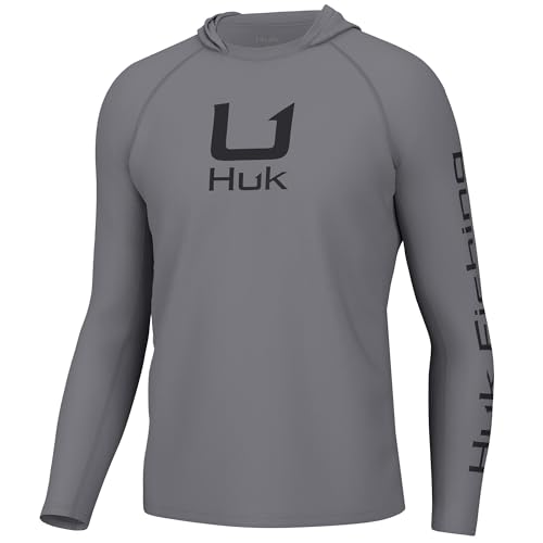 HUK Standard Icon X Hoodie, Fishing Shirt with Sun Protection for Men, Night Owl2