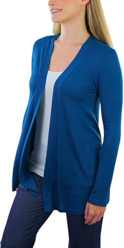 Image of ToBeInStyle Womens Open Front Long Sleeve Lightweight Asymmetrical Draped Cardigan with Side Pockets