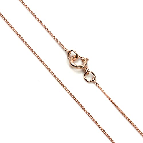 Fine Chaîne à Mailles Gourmettes en Or Rose 9 Carats - 46cm