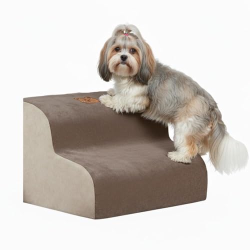 Lifetips ラサ・アプソ(Lhasa Apso) ペットステップ 階段 スロープ 室内用 犬 猫 小型犬 シニア犬 高齢犬 介護 段差解消 滑り止め 多機能 収納付き ハウス 洗えるカバー ソファ ベッド用 2段 3段 ゆるやか 昇降台 踏み台 ドッ