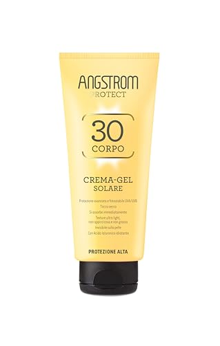 Angstrom Protect Crema-Gel Solare SPF 30, Ultra light, Resistente all'acqua, Dermatologicamente testato, 200ml
