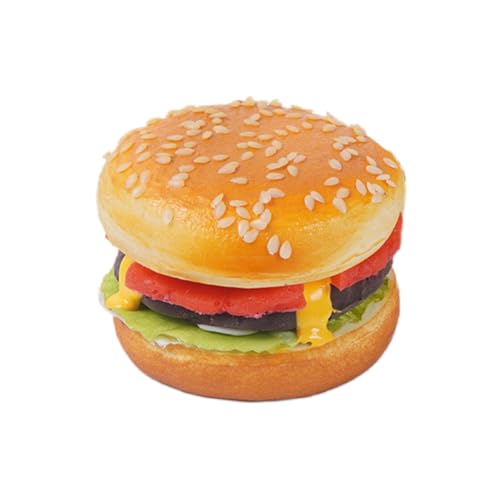 LONG XIN SERIES 1 PCS Artificial Food Display Hamburger Model Simulation Bread Realistic PU Beef Burger Fake Artificial Food for Display Props Home Kitchen Restaurant Windows Party Decoration