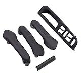 Kakulkomen LHD Car Window Switch Armrest Panel Side Interior Door Pull Handle Panel Cover Trim Replacement Compatible for VW Bora Golf 4 MK4 Jetta 1999-2004 (Black 8PCS)