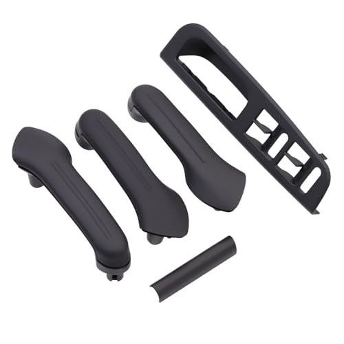 Kakulkomen LHD Car Window Switch Armrest Panel Side Interior Door Pull Handle Panel Cover Trim Replacement Compatible for VW Bora Golf 4 MK4 Jetta 1999-2004 (Black 8PCS)