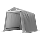 Shintenchi 6x6ft Outdoor Portable Storage Shelter Shed,Carport Storage Shed with Roll-up Zipper Door, Heavy Duty UV Resistant and Waterproof Tarp, Storage for Motorcycle, Bike, Garden Tools