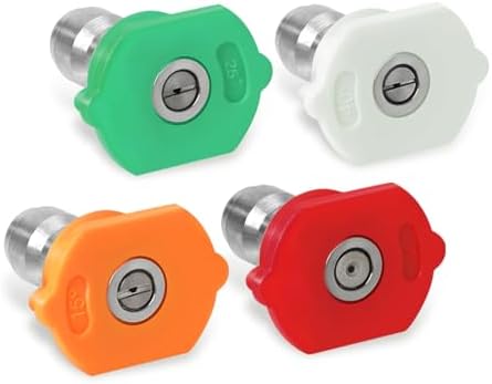 Auto Dynasty 4pcs Washer Nozzle Tips Set Cleaning High-Pressure with Multiple Degrees (0, 15, 25, 40 Degree) for 2.5 GPM Pressure Washers image 5