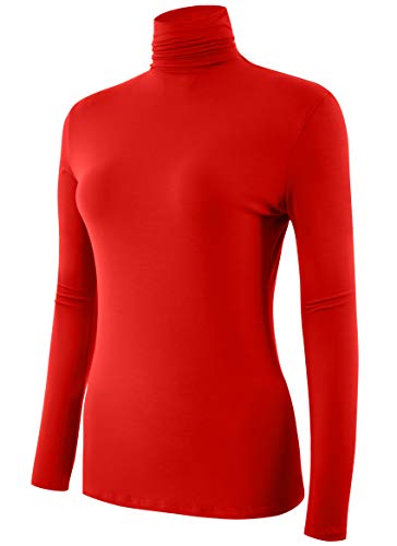 Image of AUHEGN Women's Long Sleeve Lightweight Turtleneck Top Pullover Casual Active Layer Tops Shirts