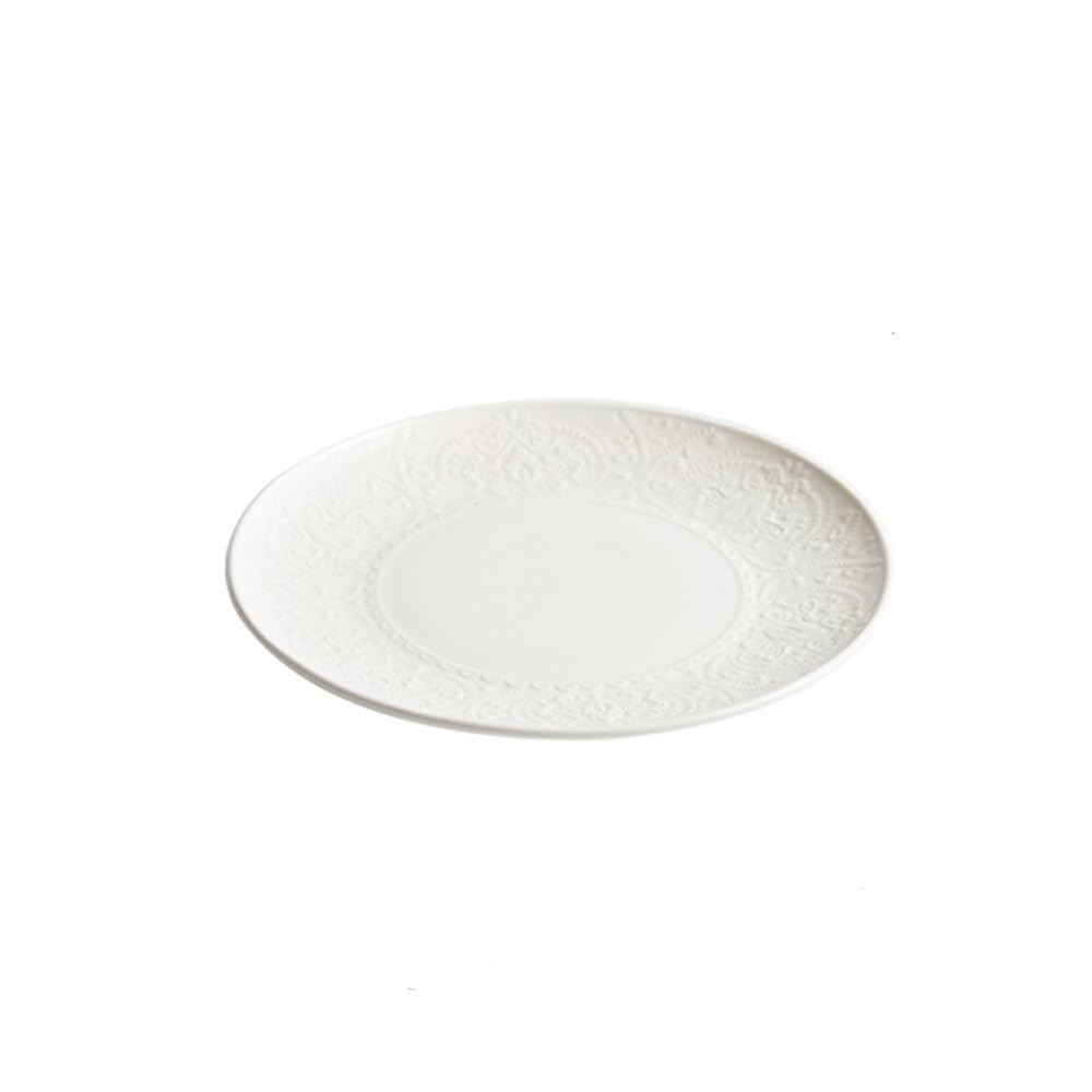 Talerz Jadalniczy, Biały, tłoczony, płytki talerz na warzywa, naczynia ceramiczne do użytku domowego(12inch)
