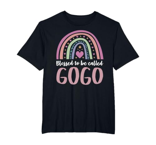 Gogo Tee Shirt for Grandma Women Mothers Day Blessed Gogo T-Shirt, Men's Big and Tall, Black, 2X Tall