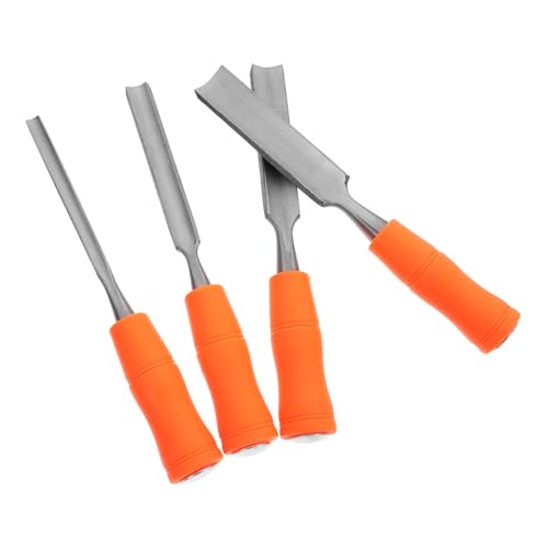 ORFOFE Set di Scalpelli per Intaglio del Legno 4 Pezzi in Acciaio per Utensili da Falegnameria per Artigianato e Lavorazione del Legno