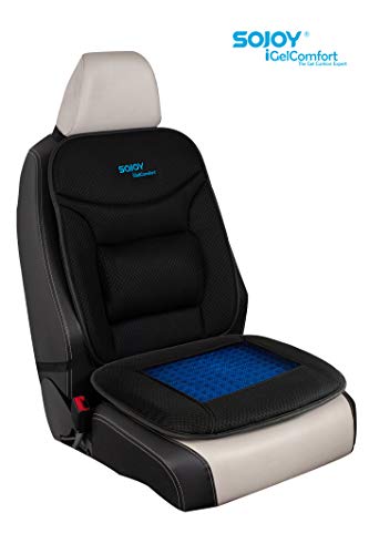 SOJOY iGelComfort Coccyx Orthopedic Lumbar Support Breathable Gel Luxury Support Non-Slip Seat Cushion (Black) (39x20x4) - Thumbnail 4