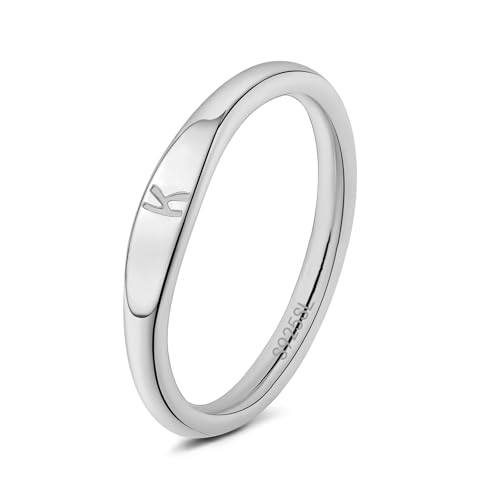 YURZA Stacking Ring Set for Women Men and Teens Various Sizes Silver (K 7)