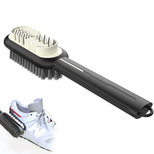 Spazzola Scarpe, Spazzola Scarpe Pelle, 2 in 1 Spazzola per Scarpe in Camoscio, Pulisci Scarpe, Spazzola Scarpe Scamosciate, Lava Scarpe, Kit di Pulizia per Camoscio e NabukNero