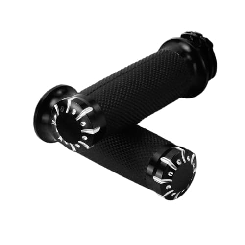 Poignées de guidon noires 25mm pour moto custom Sportster et Dyna