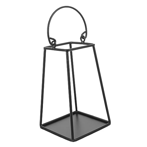 BESPORTBLE Puesto De Flores Geométrico De Hierro. Plantar Brochetas Día Beige Enlace De Pie Perchas Lata De Efectivo Registro Póster Decoración Al Aire Libre Borla Mascota Mini Planchar Black