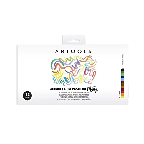 Aquarela em Pastilha Matiz ARTOOLS Estojo 12 Cores