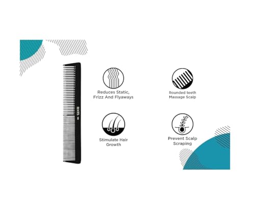 Image of ROOTS - Professional Hair Cutting Comb | Dual Teeth For Styling & Detangling | Salon Grade - For Men & Women | Ideal for Sectioning & Colouring | Round Teeth prevent Hair Damage | Model No. 109