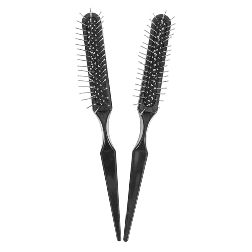 Angoily Lot de 2 Brosses à Crêper en Acier Antistatique Peigne Queue de Rat Brosses Démêlantes pour Coloration Capillaire Coiffage et Volume Accessoires Professionnels pour Cheveux