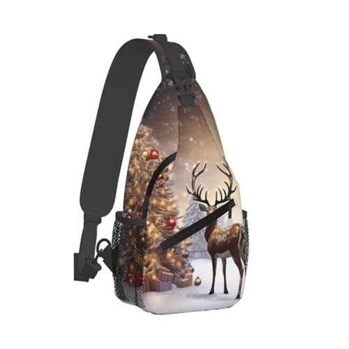Sling Bag unisex para hombro diseño navideño y senderismo miniatura 7