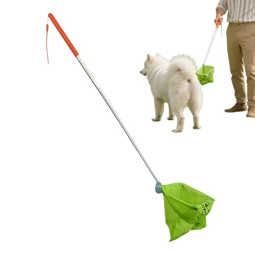 Recogedor De Excrementos De Perro Para Jardín - Recogedor Telescópico De Heces Para Mascotas Con Mango Largo | Pala Para Desechos De Perro,Para Perros Gatos Y Uso Doméstico En