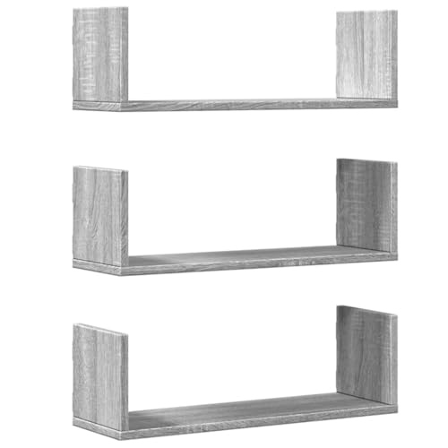 vidaXL Étagères murales 3 pcs Sonoma Gris 58x18x18 cm Bois ingénierie