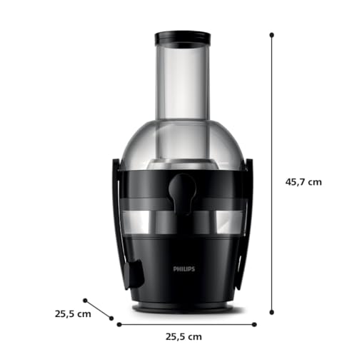 Philips 3000 Series Entsafter - 800W Leistung, QuickClean Technologie, XL 75mm Einfüllschacht, 2L Saftkapazität, Einfach zu Montieren & Spülen, Frischer Saft ohne Fruchtfleisch (HR1856/70)