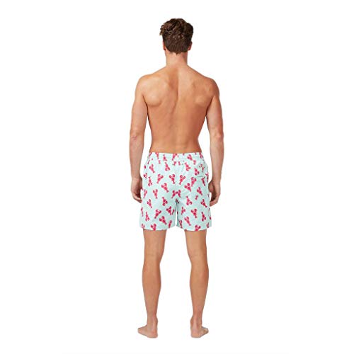 Tom & Teddy Men's Lobster Swim Trunk | Light Blue/Berry - S #TOP2