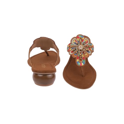 Image of Metro Women Fashion /Ethnic Embroidered Heel Slip-on Sandal