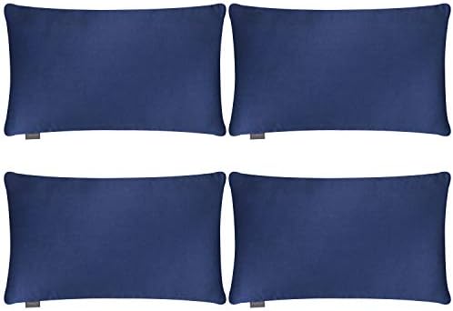 4-Pack 100% Cotton Lumbar Comfortable Solid Decorative Throw Pillow Case,Thmyo Rectangle Cushion Cover Pillowcase Sublimation Blank Pillow Covers DIY Throw Pillowcase(12x20inch/30x50cm, Midnight Blue)