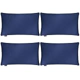 4-Pack 100% Cotton Lumbar Comfortable Solid Decorative Throw Pillow Case,Thmyo Rectangle Cushion Cov