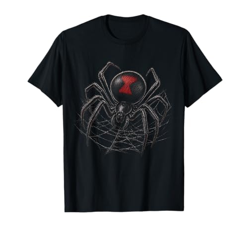 Black Widow Spider Graphic Artwork Design T-Shirt