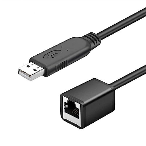 Elecbee Ftdi Ft232 USB to RS232 Console Cable, RJ45 Cat5 Female to USB Serial Adapter Cable 1M, Usb C to Ethernet Adapter for Cisco Juniper Ap、Mouse、Keyboard、Printer、Scanner etc