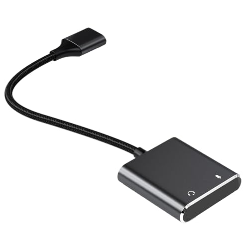 長さ12cmのUSB外部サウンドカードサウンドアダプターケーブルコンバーターワイヤヘッドフォンとマイク用の3.5mmポート付き