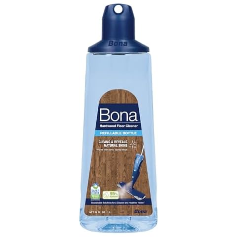 Bona Hardwood Floor Cleaner Spray Mop Cartridge - 34 fl oz - Unscented - Refillable - Residue-Free Floor Cleaning Solution for Bona Spray Mops for Wood Floors Cover