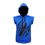 Scarlet Spider Blue Sleeveless Fashion Hoodie (M) Medium