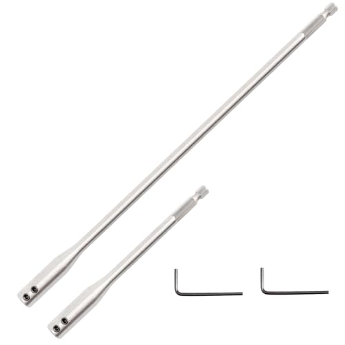 Bestgle 2 Pièces Extension de Foret en Acier à Haute Teneur en Carbone avec 2 Clés Hexagonales, Rallonge Six Pans 1/4 6,35 mm, Extension de Foret Rallonge, 300mm 150mm