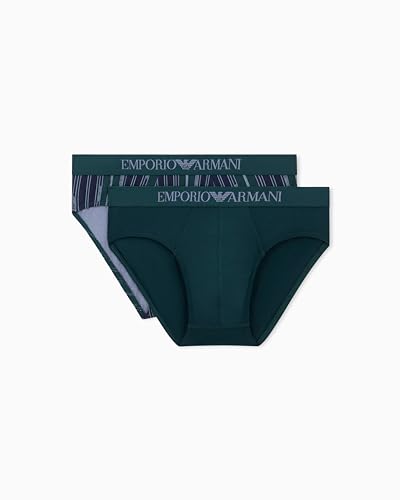 Emporio Armani Paquete de 2 Calzoncillos clásicos para Hombre, Color Verde, Talla XXL, Verde, XXL