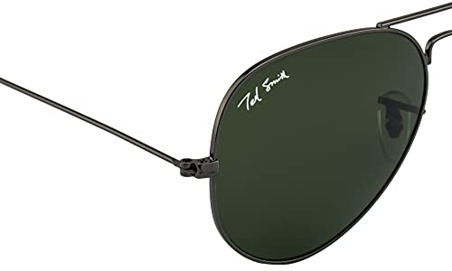 Image of Ted Smith Mens Womens Polycarbonate Uv Protection Metal Pilot Sunglasses