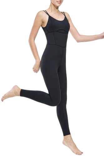 Image of LOVESOFT Workout Jumpsuits for Women Sleevesless Bodycon Backless Unitard