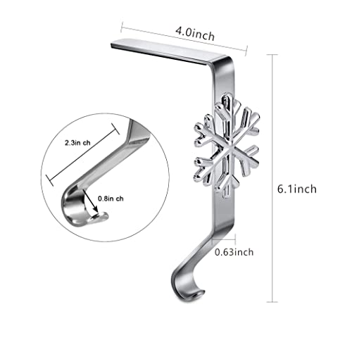 Yuokwer Christmas Stocking Holders - Different Pattern Christmas Stocking Hangers For Fireplace Christmas Stocking Hooks For Christmas Decoration (Silver,Pack Of 4) #TOP1