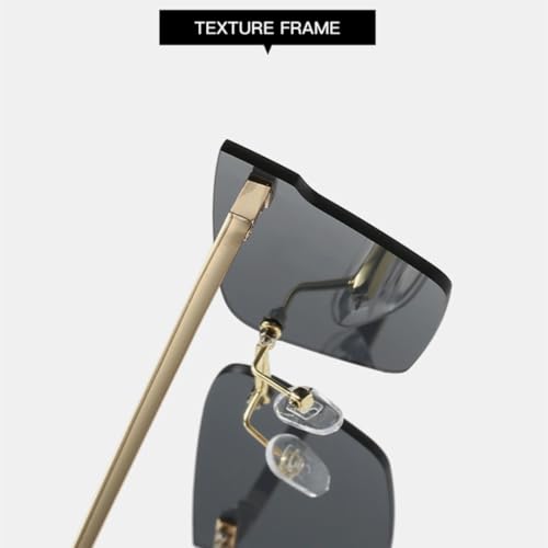 Lunettes de soleil sans monture œil de chat polygonal au design géométrique léger - 6