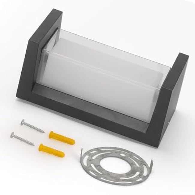 FUPE 24W LED Outdoor Wall Lights 3 Color Modern Matte Black Double Shade