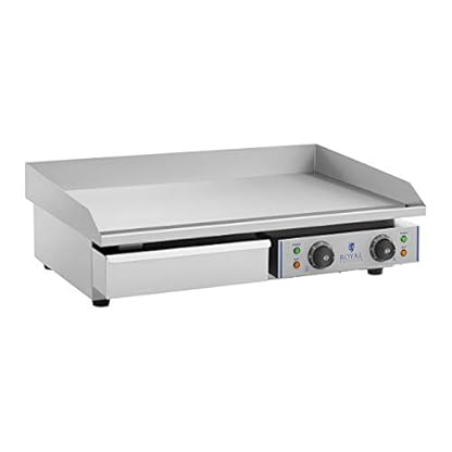 Royal Catering RCEG-75 Elektro-Grillplatte 2 x 2.200 W 72,5 cm breit Spritzschutz Grillplatte Griddleplatte Bräter Bratplatte Griddle Elektrogrill – Bild 7