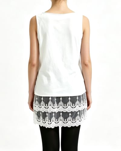 Image of Vanrose Jan Womens Lace Shirt Extender See Through Lace Underskirts Layering Half Slip Clothing Accessories