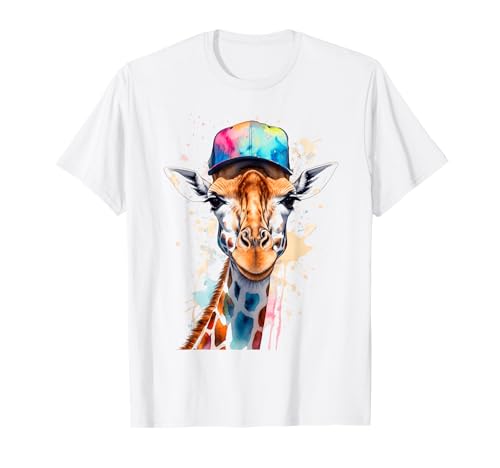 Giraffe Snapback Cap Bunt Lustig Tier Aufdruck Design Print T-Shirt