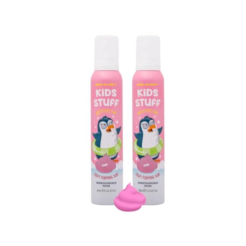Kids Stuff Crazy Foaming Soap Pink Bundle with Apple Fragrance - Dermatologically Tested Kids Body Foaming Soap - Gently cleanses young skin Vegan Cruelty Free - 200ml (Pack of 2)
