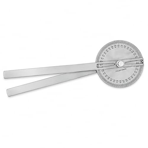 Image of 360 Stainless Steel Goniometer | Orthopedic & Physiotherapy Joint Range of Motion Measuring Tool | 6-Inch Medical Protractor for Knee, Elbow, Wrist & Shoulder