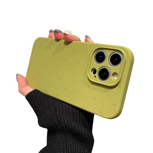 Coque iPhone 12 Pro Max en silicone liquide vert avec motif cœur