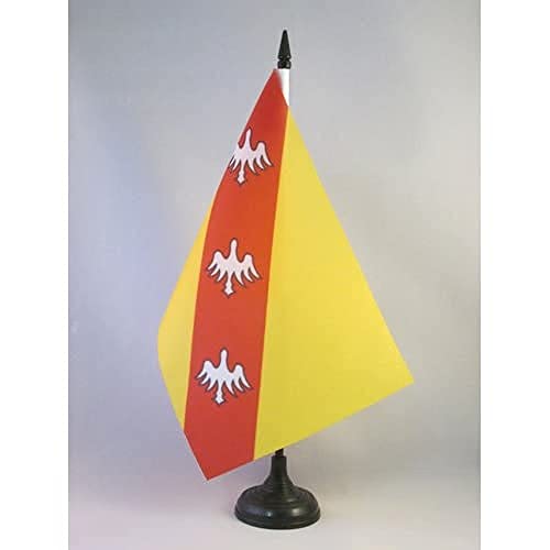 AZ FLAG - Drapeau De Table Grand-gouvernement de Lorraine-et-Barrois 21x14 cm - Petit Drapeau Lorrain De Bureau 100% Polyester Avec Hampe De 25cm Et Socle En...