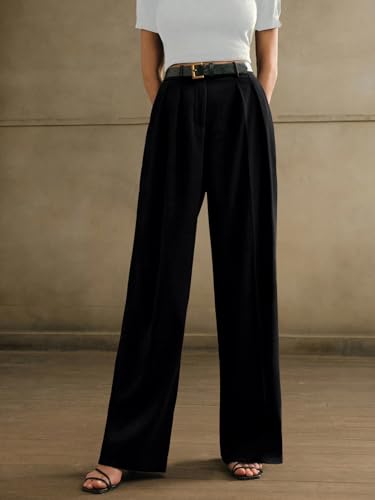 Image of GRECIILOOKS Trousers for Woman | Womens High Rise High Waist Flared Korean Style | Formal Pant for Women Office Wear| Track Pants for Womans Elegant for College & Events (Available in Plus Size)